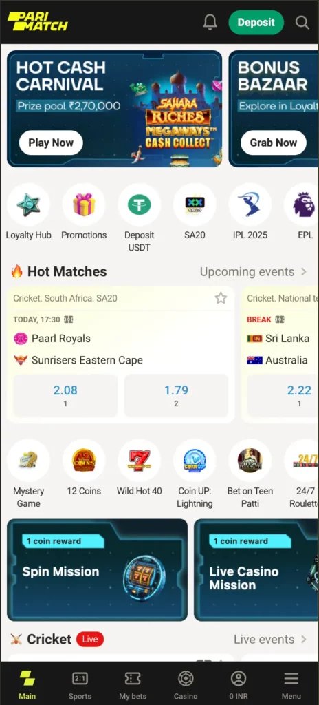 Descubre parimatch app